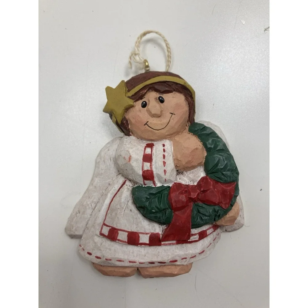 Vtg Midwest of Cannon Falls Angel Resin Christmas Ornament Eddie Walker Set of 4